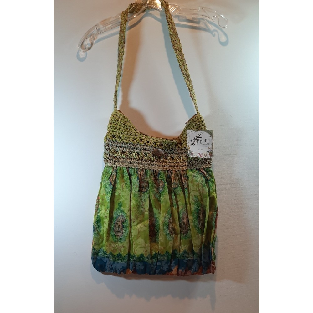 Capelli Straworld Womens Shoulder Bag Floral Natural Pattern NWT
